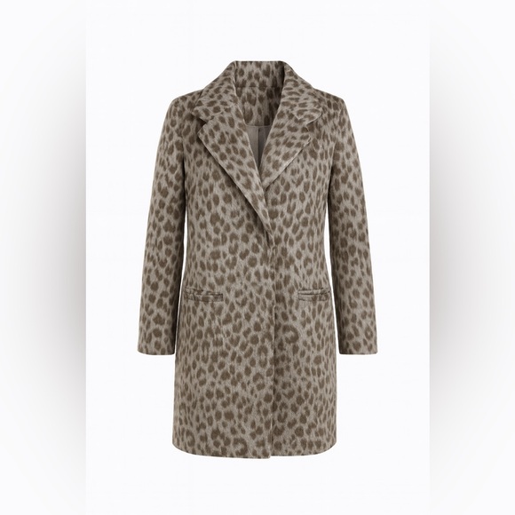 NEW Old Navy Cheetah Print Funnel Neck Coat - Picture 1 of 6